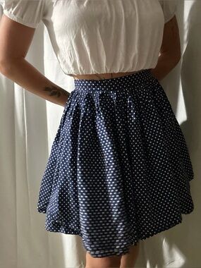 Vintage Navy Polka Dot Circle Skirt